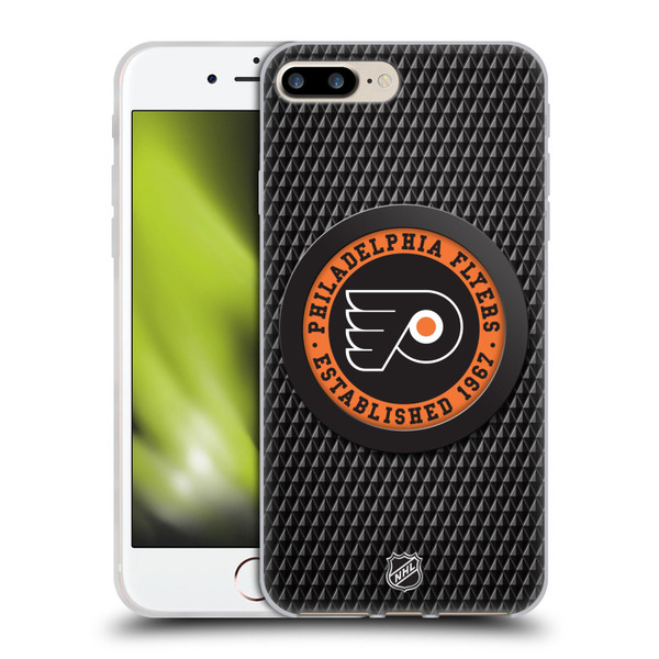 NHL Philadelphia Flyers Puck Texture Soft Gel Case for Apple iPhone 7 Plus / iPhone 8 Plus