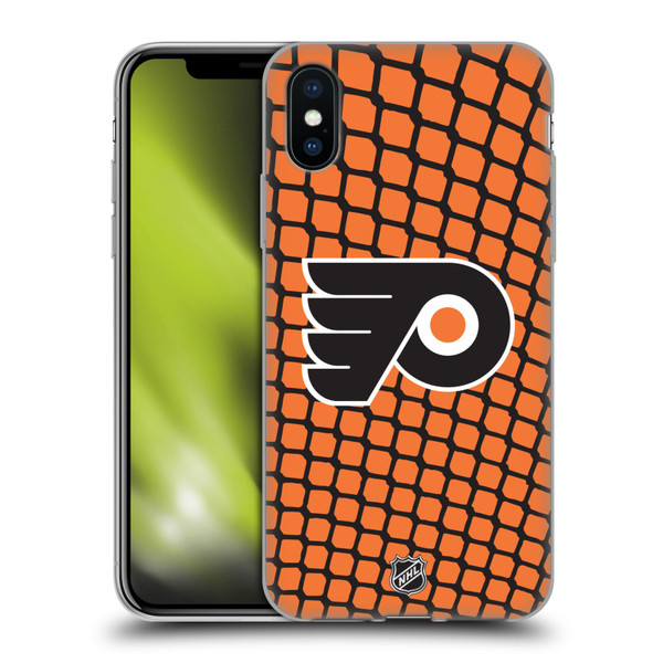 NHL Philadelphia Flyers Net Pattern Soft Gel Case for Apple iPhone X / iPhone XS