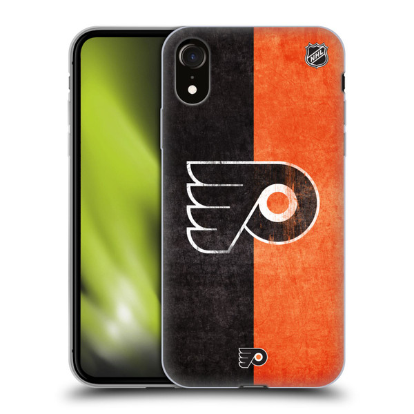 NHL Philadelphia Flyers Half Distressed Soft Gel Case for Apple iPhone XR