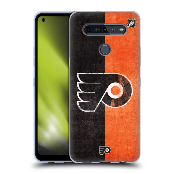 NHL Philadelphia Flyers Half Distressed Soft Gel Case for LG K51S