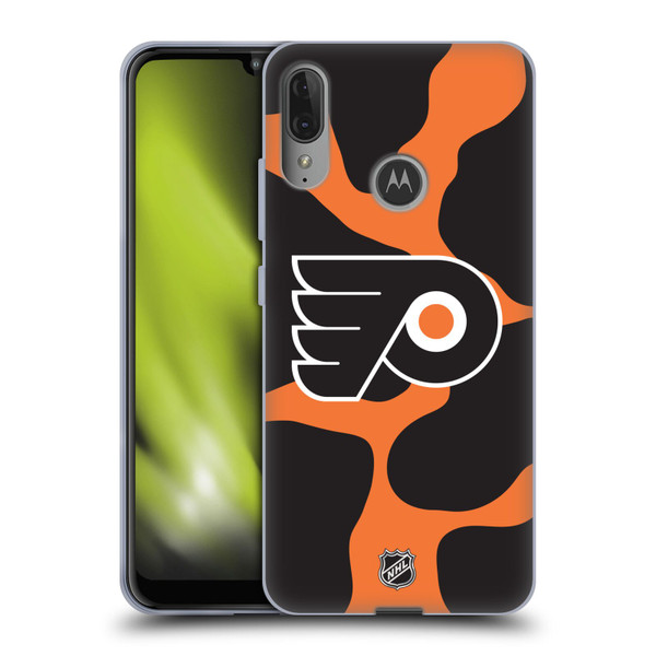 NHL Philadelphia Flyers Cow Pattern Soft Gel Case for Motorola Moto E6 Plus