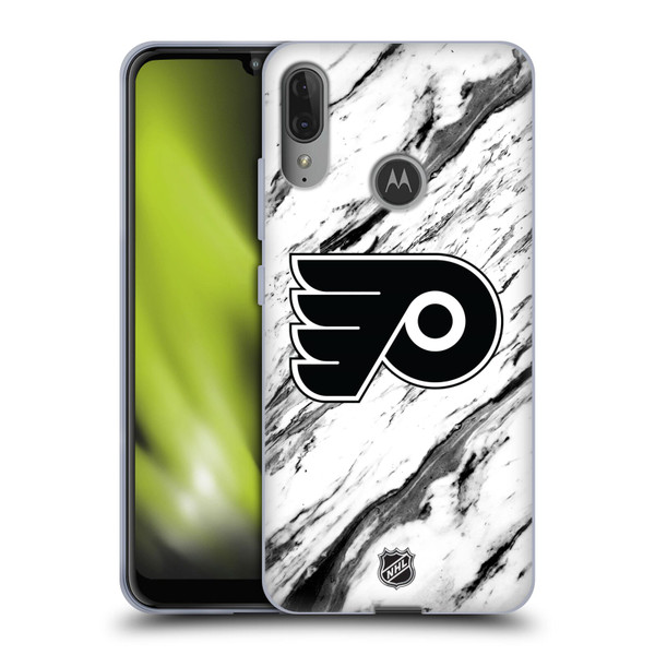 NHL Philadelphia Flyers Marble Soft Gel Case for Motorola Moto E6 Plus