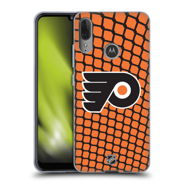 NHL Philadelphia Flyers Net Pattern Soft Gel Case for Motorola Moto E6 Plus