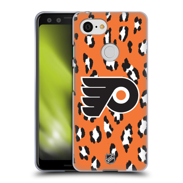 NHL Philadelphia Flyers Leopard Pattern Soft Gel Case for Google Pixel 3