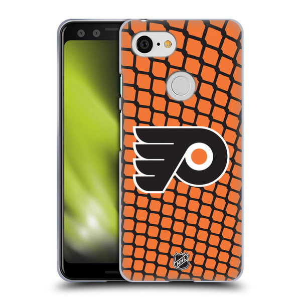 NHL Philadelphia Flyers Net Pattern Soft Gel Case for Google Pixel 3