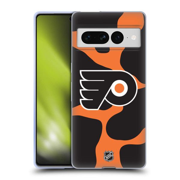 NHL Philadelphia Flyers Cow Pattern Soft Gel Case for Google Pixel 7 Pro