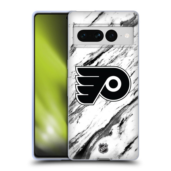 NHL Philadelphia Flyers Marble Soft Gel Case for Google Pixel 7 Pro