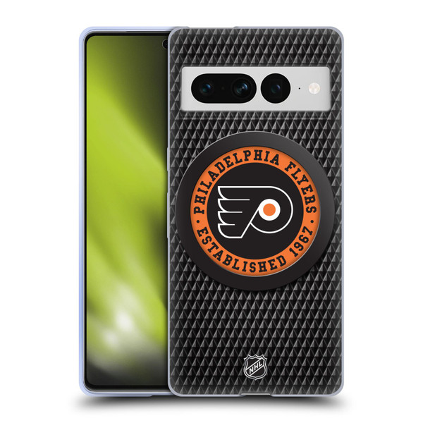 NHL Philadelphia Flyers Puck Texture Soft Gel Case for Google Pixel 7 Pro