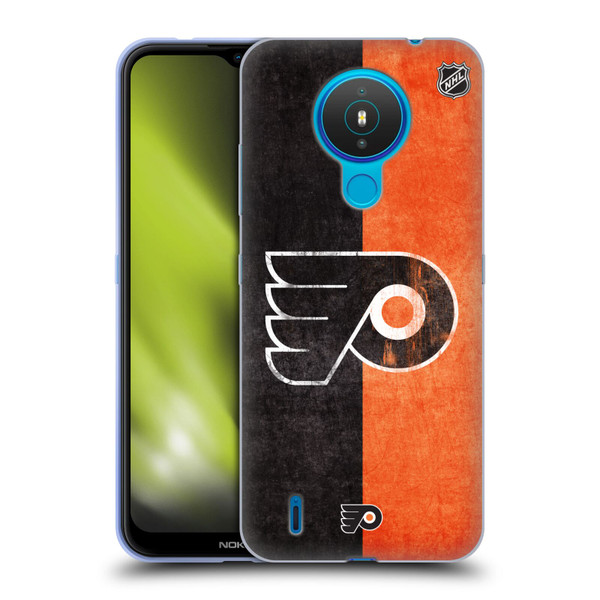 NHL Philadelphia Flyers Half Distressed Soft Gel Case for Nokia 1.4