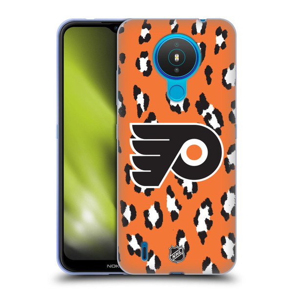 NHL Philadelphia Flyers Leopard Pattern Soft Gel Case for Nokia 1.4