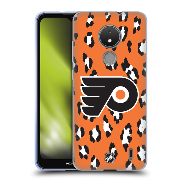NHL Philadelphia Flyers Leopard Patten Soft Gel Case for Nokia C21