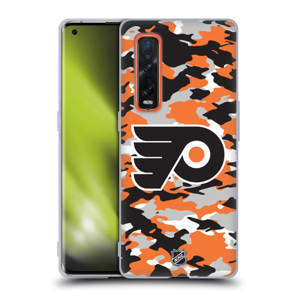 NHL Philadelphia Flyers Camouflage Soft Gel Case for OPPO Find X2 Pro 5G