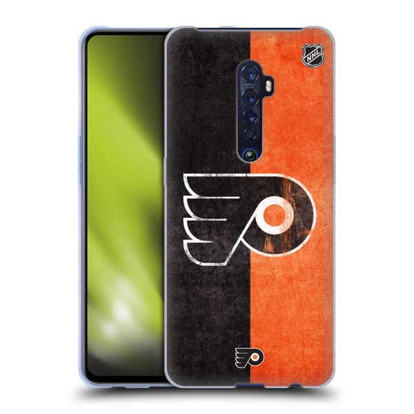 NHL Philadelphia Flyers Half Distressed Soft Gel Case for OPPO Reno 2