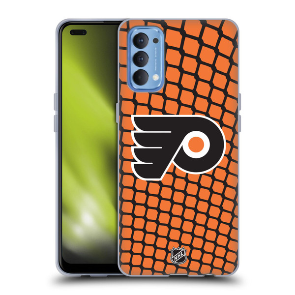NHL Philadelphia Flyers Net Pattern Soft Gel Case for OPPO Reno 4 5G