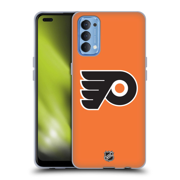 NHL Philadelphia Flyers Plain Soft Gel Case for OPPO Reno 4 5G
