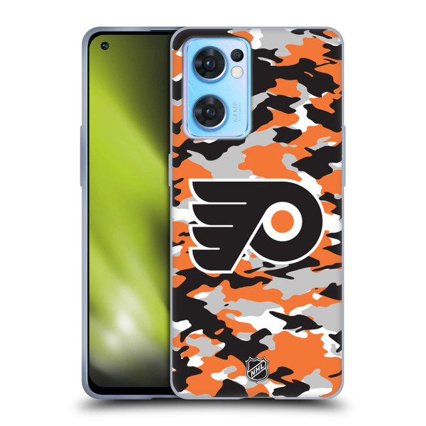 NHL Philadelphia Flyers Camouflage Soft Gel Case for OPPO Reno7 5G / Find X5 Lite