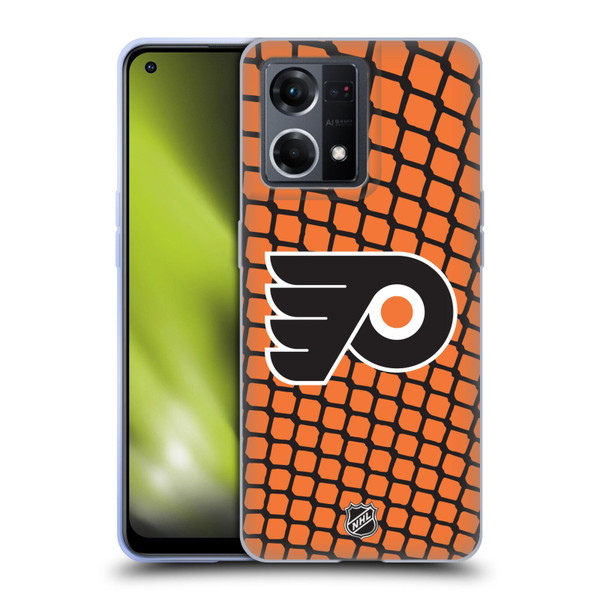 NHL Philadelphia Flyers Net Pattern Soft Gel Case for OPPO Reno8 4G