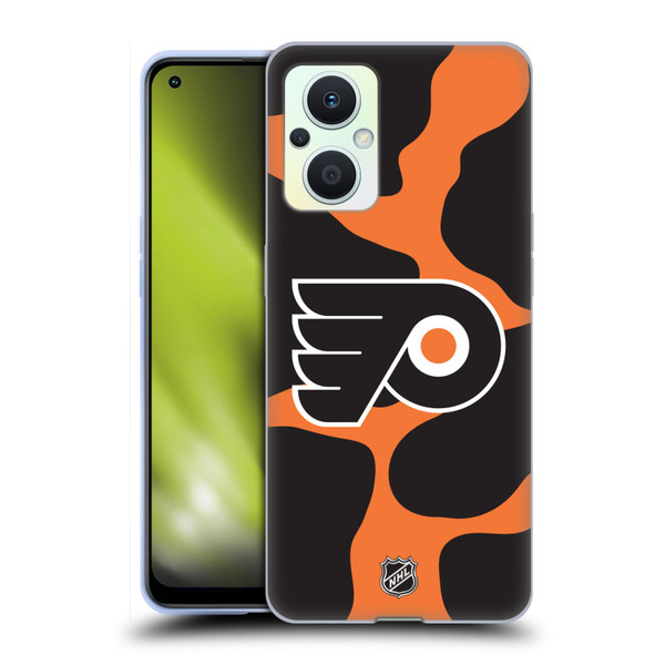 NHL Philadelphia Flyers Cow Pattern Soft Gel Case for OPPO Reno8 Lite