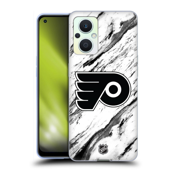 NHL Philadelphia Flyers Marble Soft Gel Case for OPPO Reno8 Lite