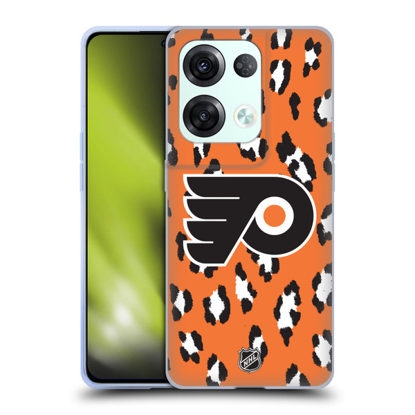 NHL Philadelphia Flyers Leopard Pattern Soft Gel Case for OPPO Reno8 Pro