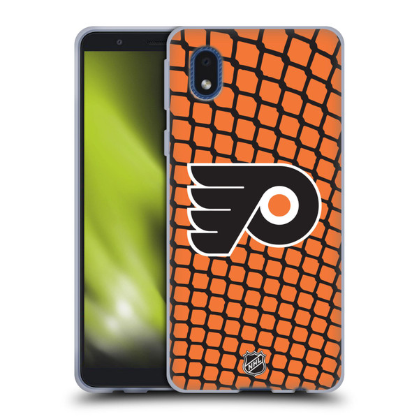 NHL Philadelphia Flyers Net Pattern Soft Gel Case for Samsung Galaxy A01 Core (2020)