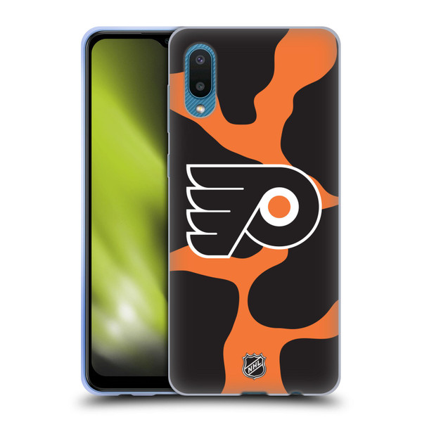 NHL Philadelphia Flyers Cow Pattern Soft Gel Case for Samsung Galaxy A02/M02 (2021)