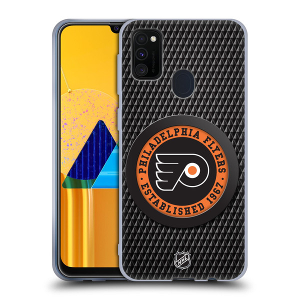 NHL Philadelphia Flyers Puck Texture Soft Gel Case for Samsung Galaxy M30s (2019)/M21 (2020)