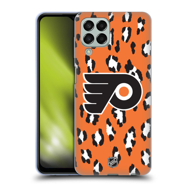 NHL Philadelphia Flyers Leopard Patten Soft Gel Case for Samsung Galaxy M33 (2022)