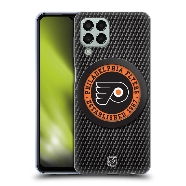 NHL Philadelphia Flyers Puck Texture Soft Gel Case for Samsung Galaxy M33 (2022)