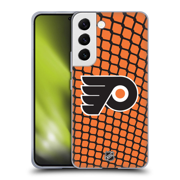NHL Philadelphia Flyers Net Pattern Soft Gel Case for Samsung Galaxy S22 5G