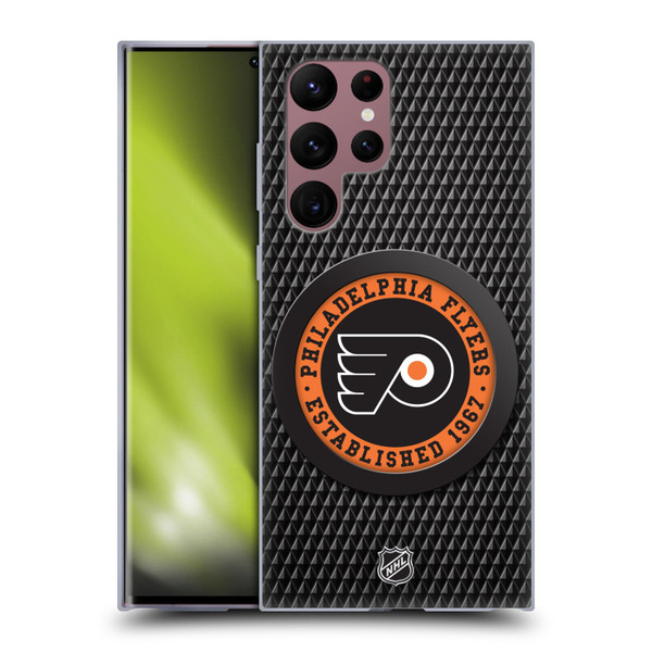NHL Philadelphia Flyers Puck Texture Soft Gel Case for Samsung Galaxy S22 Ultra 5G