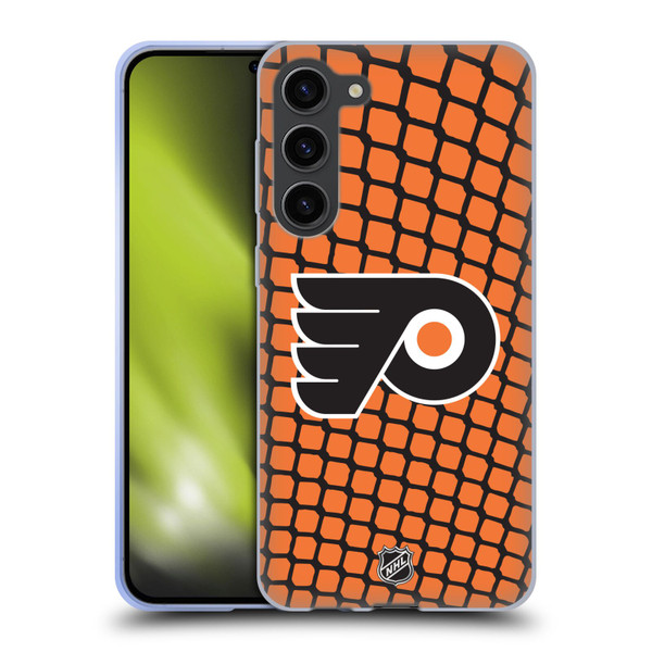 NHL Philadelphia Flyers Net Pattern Soft Gel Case for Samsung Galaxy S23+ 5G