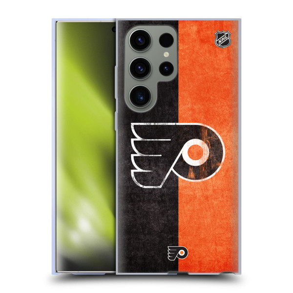 NHL Philadelphia Flyers Half Distressed Soft Gel Case for Samsung Galaxy S23 Ultra 5G