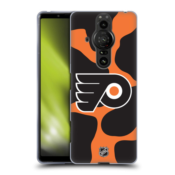 NHL Philadelphia Flyers Cow Pattern Soft Gel Case for Sony Xperia Pro-I