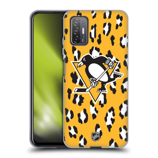 NHL Pittsburgh Penguins Leopard Pattern Soft Gel Case for HTC Desire 21 Pro 5G