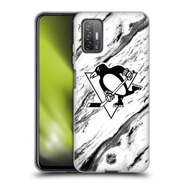 NHL Pittsburgh Penguins Marble Soft Gel Case for HTC Desire 21 Pro 5G
