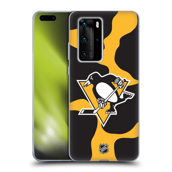 NHL Pittsburgh Penguins Cow Pattern Soft Gel Case for Huawei P40 Pro / P40 Pro Plus 5G