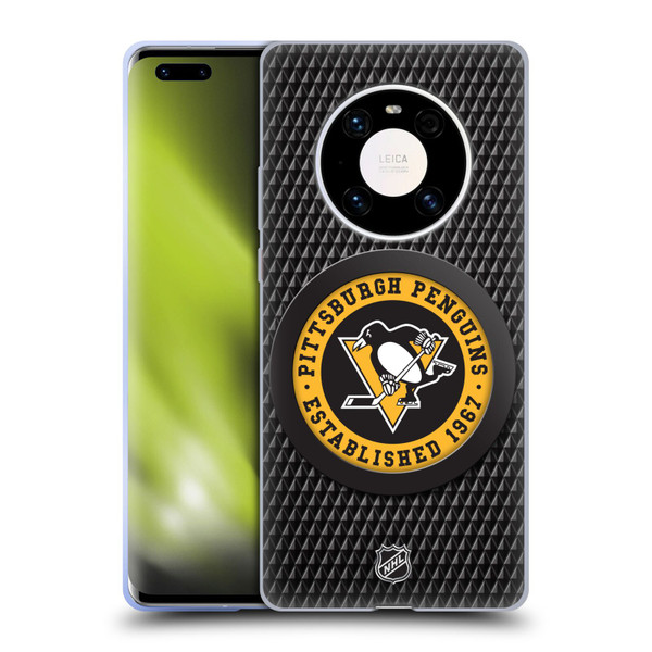 NHL Pittsburgh Penguins Puck Texture Soft Gel Case for Huawei Mate 40 Pro 5G