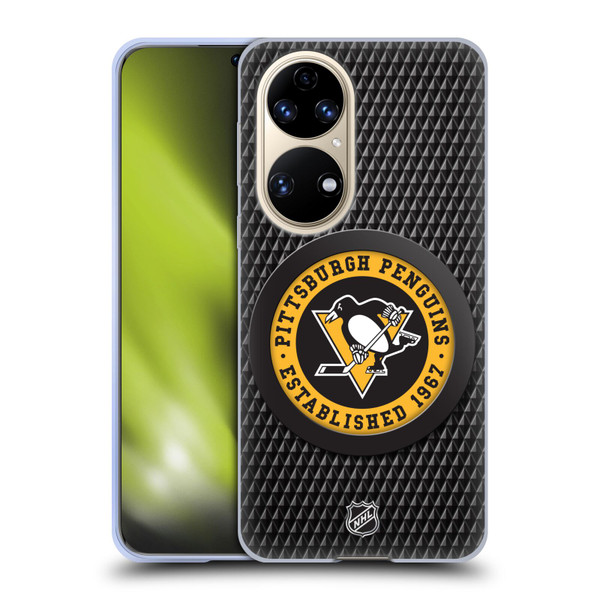NHL Pittsburgh Penguins Puck Texture Soft Gel Case for Huawei P50