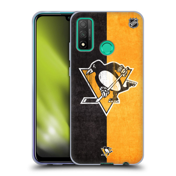 NHL Pittsburgh Penguins Half Distressed Soft Gel Case for Huawei P Smart (2020)