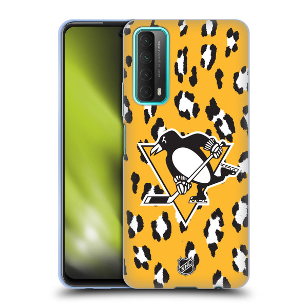 NHL Pittsburgh Penguins Leopard Pattern Soft Gel Case for Huawei P Smart (2021)