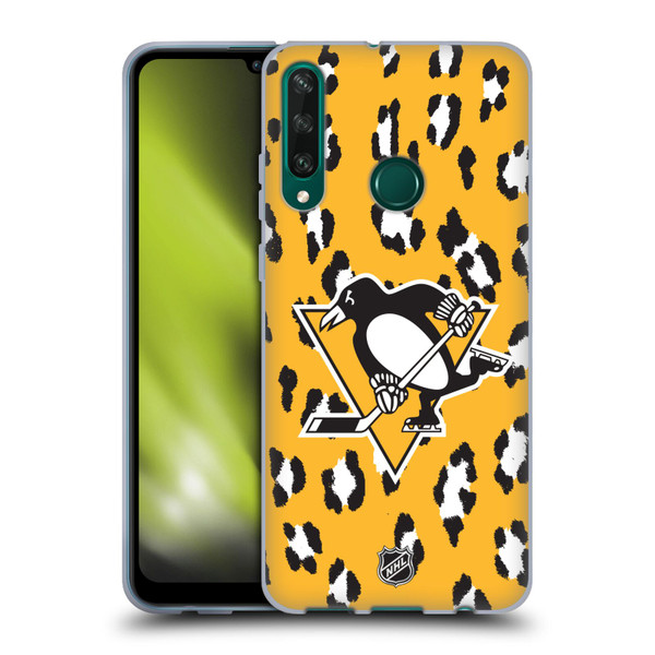 NHL Pittsburgh Penguins Leopard Pattern Soft Gel Case for Huawei Y6p