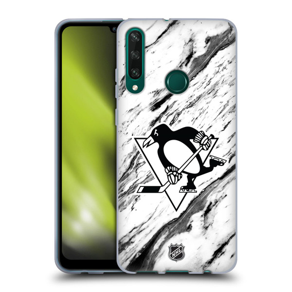 NHL Pittsburgh Penguins Marble Soft Gel Case for Huawei Y6p