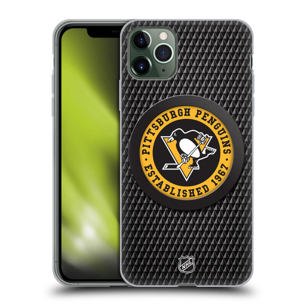NHL Pittsburgh Penguins Puck Texture Soft Gel Case for Apple iPhone 11 Pro Max