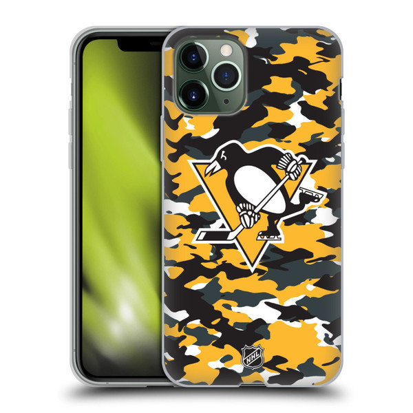 NHL Pittsburgh Penguins Camouflage Soft Gel Case for Apple iPhone 11 Pro