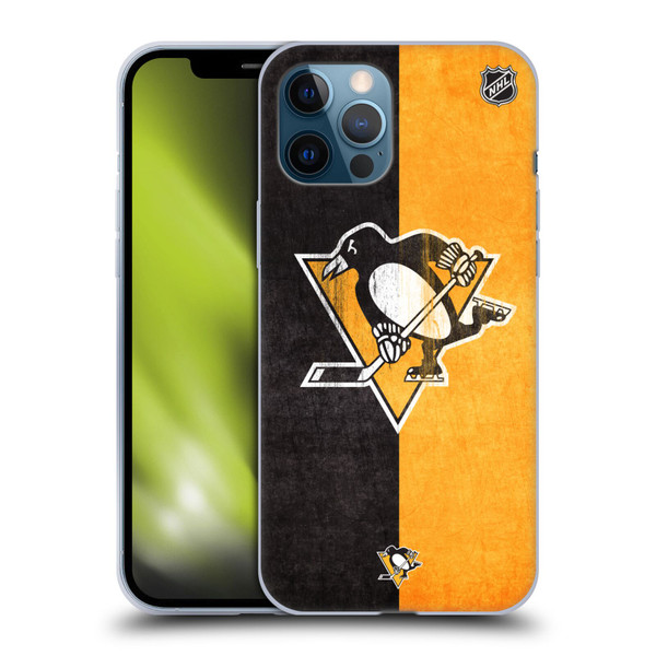 NHL Pittsburgh Penguins Half Distressed Soft Gel Case for Apple iPhone 12 Pro Max