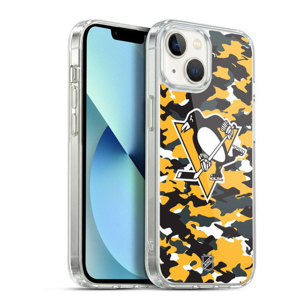 NHL Pittsburgh Penguins Camouflage Soft Gel Case for Apple iPhone 13