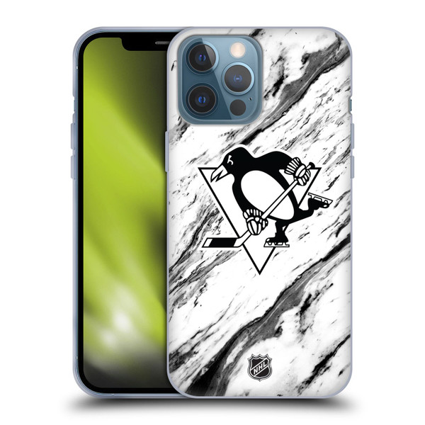 NHL Pittsburgh Penguins Marble Soft Gel Case for Apple iPhone 13 Pro Max