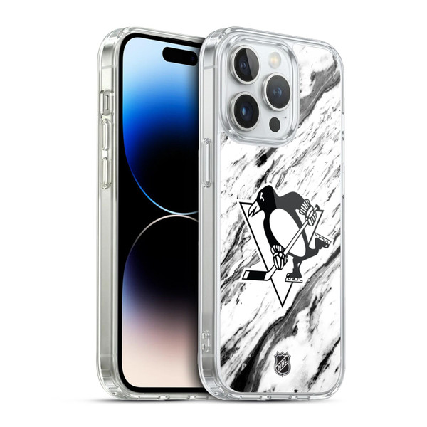 NHL Pittsburgh Penguins Marble Soft Gel Case for Apple iPhone 13 Pro & MagSafe