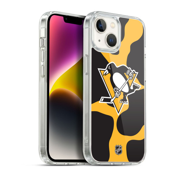 NHL Pittsburgh Penguins Cow Pattern Soft Gel Case for Apple iPhone 14